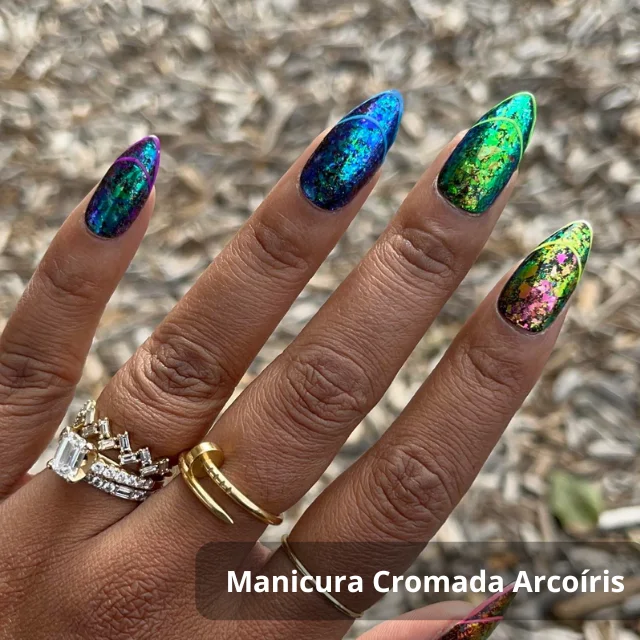 Manicura Cromada Arcoíris